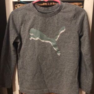 Puma Gray Long Sleeve Tee with Crew Neck